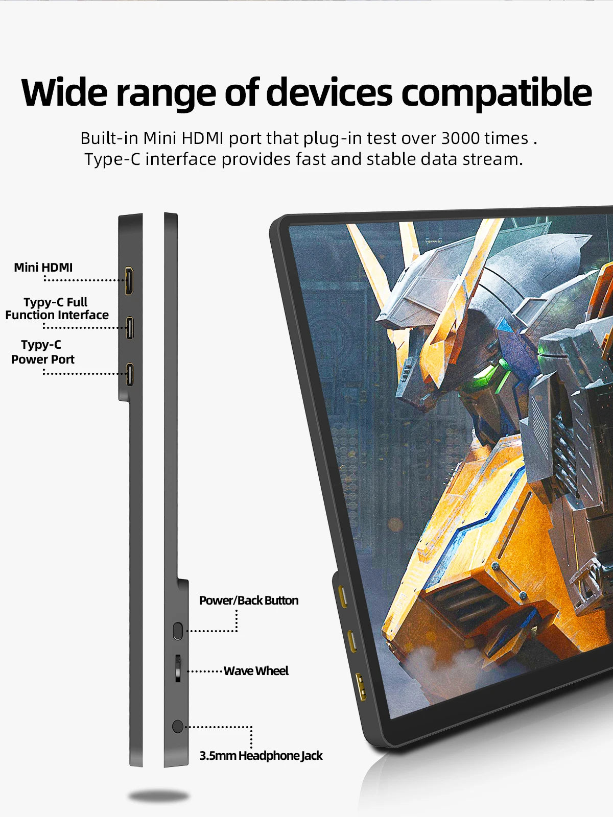 14-Inch 2K Portable Monitor - Ultra HD 60Hz Laptop & Gaming Screen - 9