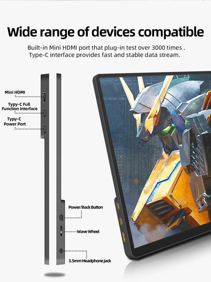 14-Inch 2K Portable Monitor - Ultra HD 60Hz Laptop & Gaming Screen