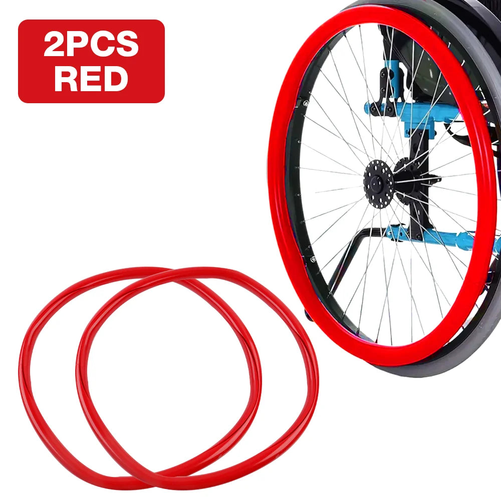 24-Inch Wheelchair Non-Slip Push Rim Covers - Silicone Hand Wheel Grips (1 Pair) - 7