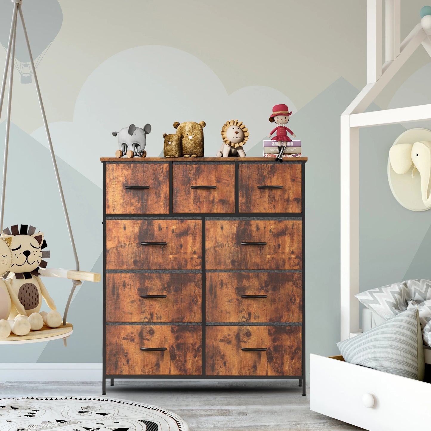 9-Drawer Fabric Dresser Storage Organizer for Bedroom & Nursery