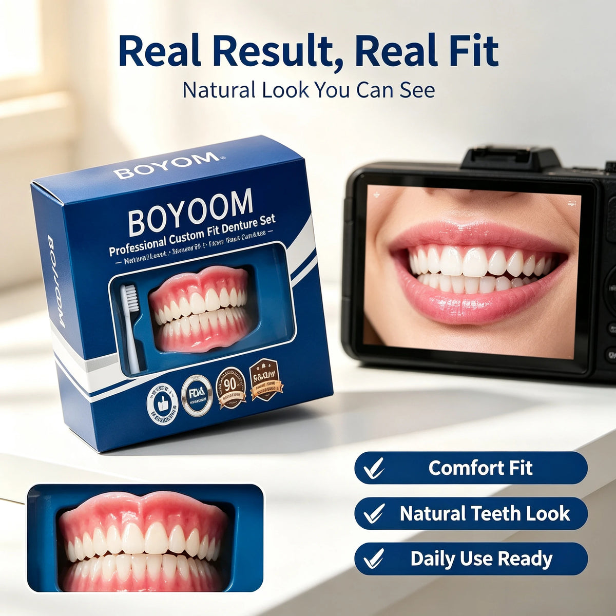 Custom Fit Smile Veneers - Comfortable Natural Looking Cosmetic Teeth Set