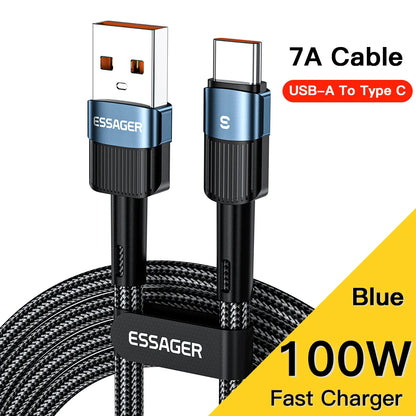 Essager 100W Fast Charging USB-C Cable - High-Speed Data Sync & Power