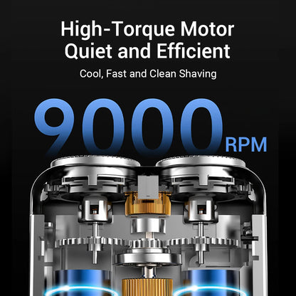 Portable Electric Rotary Shaver - Mini Travel Beard Trimmer with LED Display