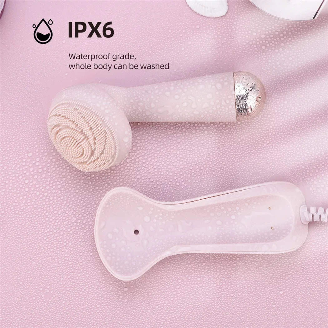 4-in-1 Electric Silicone Facial Cleansing Brush & Massage Roller
