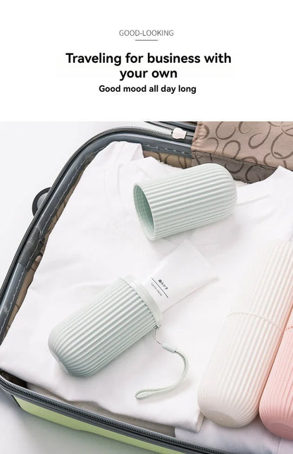 Portable Travel Toothbrush & Toothpaste Holder Case - Eco-Friendly Storage