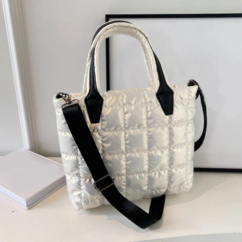 Luxury Quilted Puffy Tote Bag