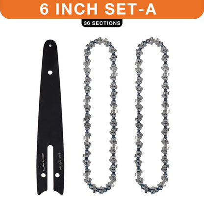 4 & 6-Inch Replacement Chains and Guide Bar Set for Mini Cordless Chainsaws