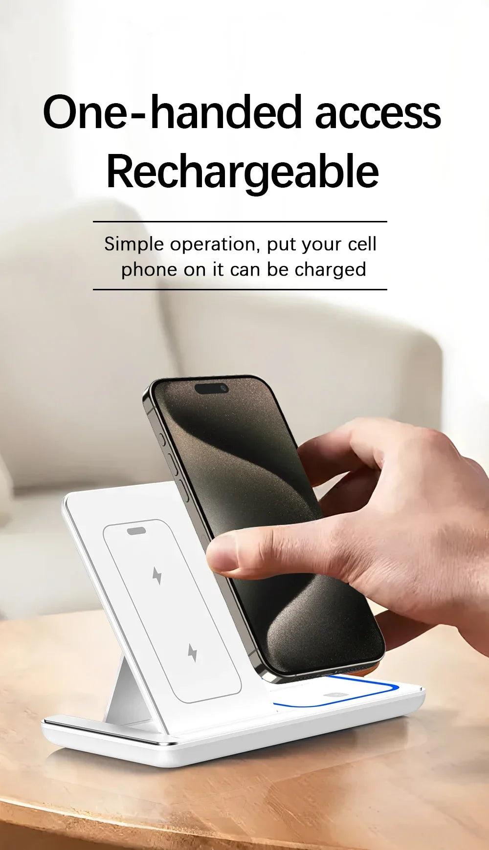 3-in-1 Foldable Wireless Charging Station for iPhone, Apple Watch & AirPods - 14