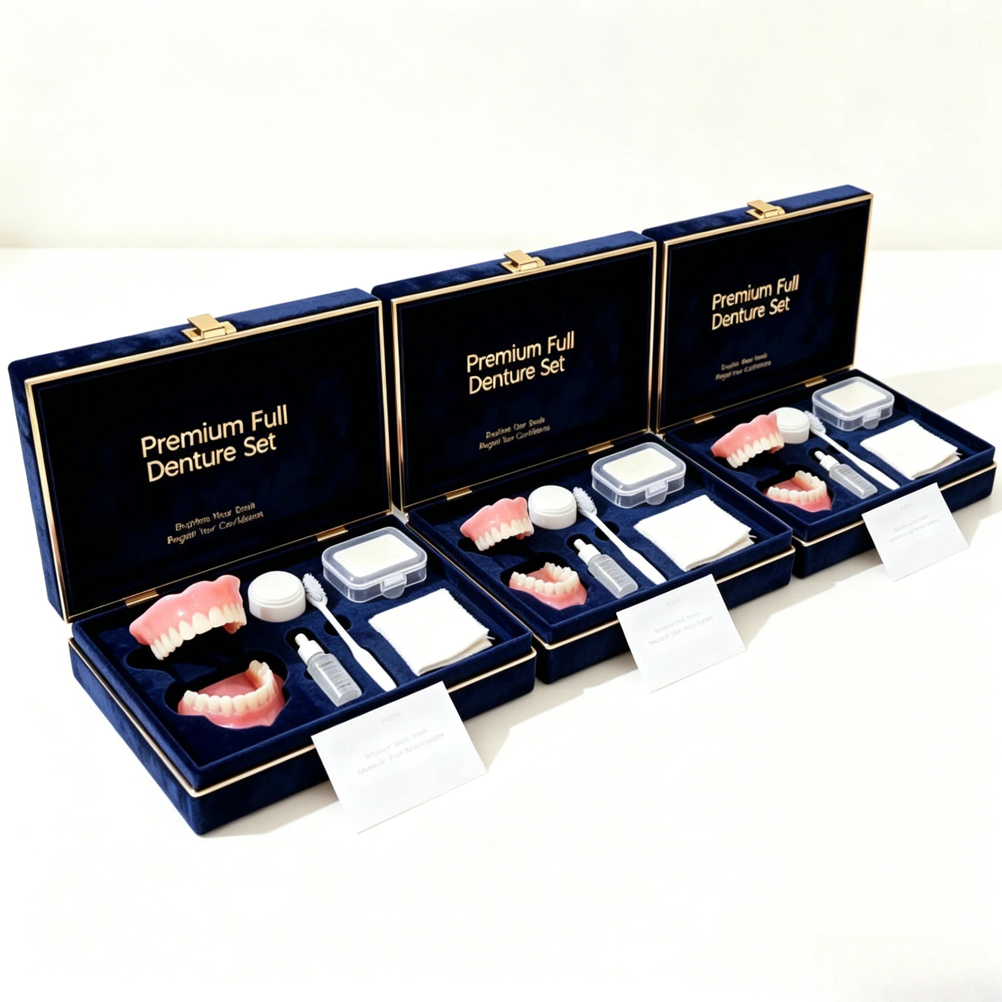 Instant Smile Temporary Denture Set - Natural-Looking Upper & Lower Cosmetic Teeth - 18