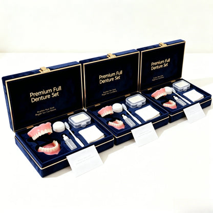 Instant Smile Temporary Denture Set - Natural-Looking Upper & Lower Cosmetic Teeth