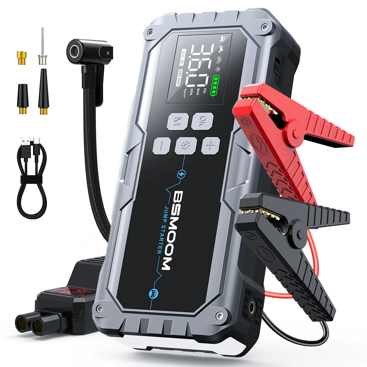 1500A Car Jump Starter with 150PSI Air Compressor & Power Bank