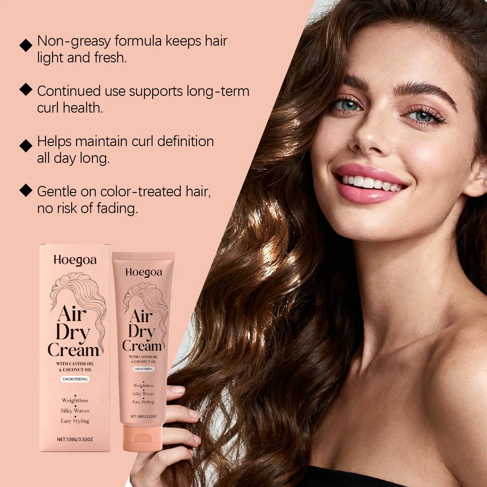 Curl Defining Styling Cream with Castor & Coconut Oil for Natural Waves & Shine - 11