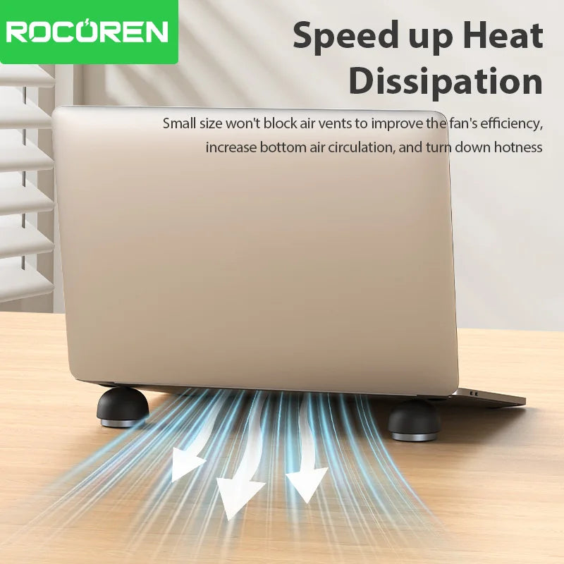 Magnetic Mini Laptop Cooling Stand - Aluminum Portable Notebook Holder