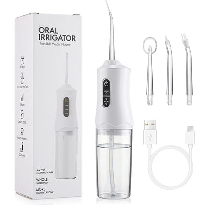 Portable Cordless Water Dental Flosser - USB Rechargeable Teeth Cleaning Tool