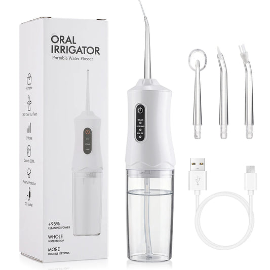 Portable Cordless Water Dental Flosser - USB Rechargeable Teeth Cleaning Tool