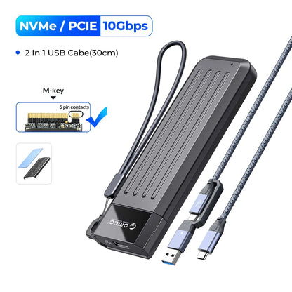 ORICO M.2 NVMe SSD Enclosure USB-C 10Gbps Portable External Drive Case