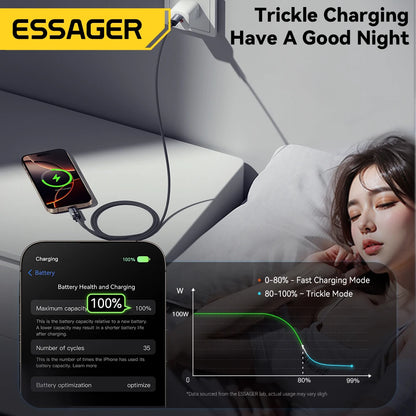 100W PD Fast Charging USB-C Cable with Digital Power Display