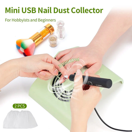 Portable USB Nail Dust Collector 24W Manicure Vacuum Extractor