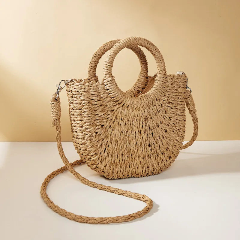 Luxury Woven Half-Moon Bag