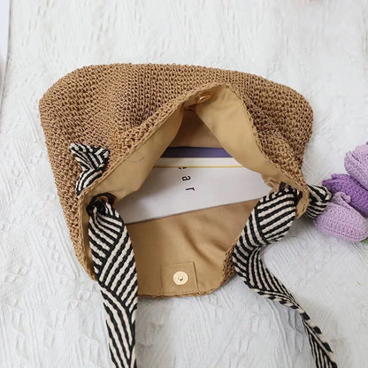 Luxury Woven Straw Beach Tote