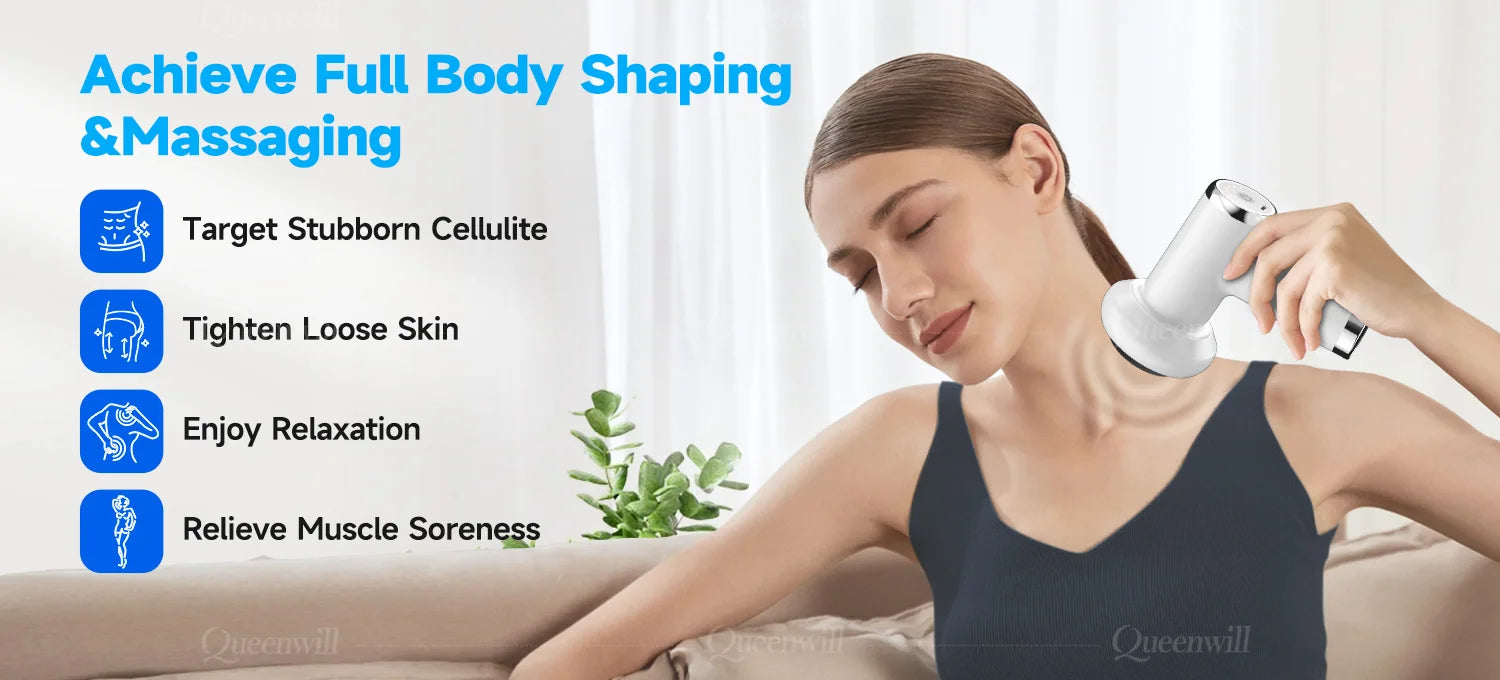 Portable Deep Tissue Body Shaping Massager - Rechargeable Muscle Massage Gun - 12