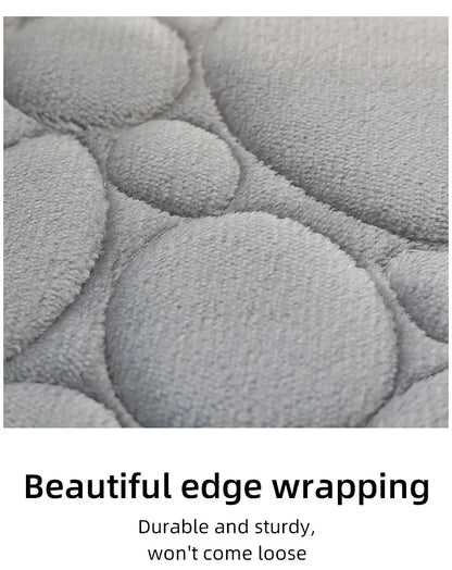 3-Piece Cobblestone Bath Mat Set - Non-Slip & Absorbent
