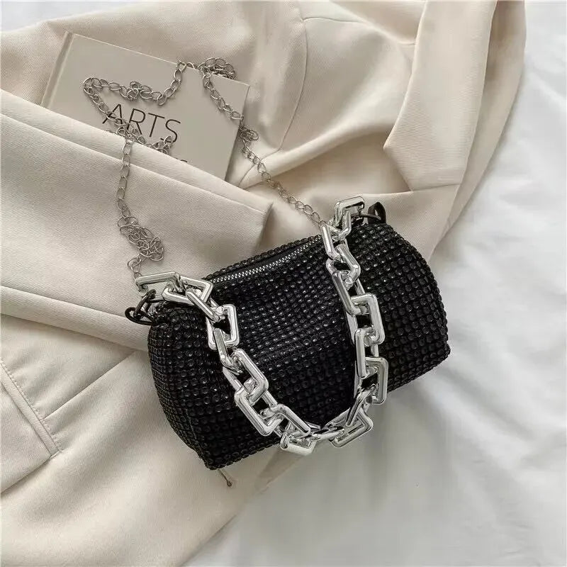 Luxury Rhinestone Bucket Bag