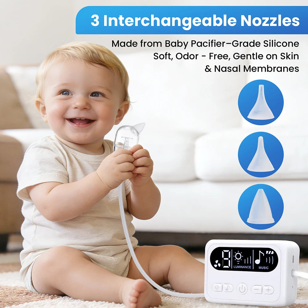 Electric Baby Nasal Aspirator with Soothing Music & Adjustable Suction - 7