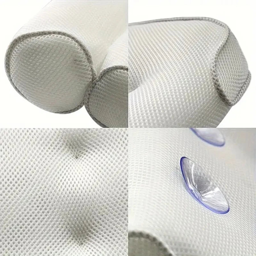 Ergonomic Bath Pillow - Spa Bathtub Cushion for Neck & Back Support with Suction Cups