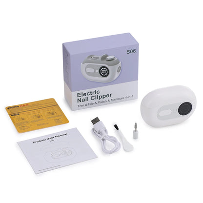 4-in-1 Electric Nail Clipper with UV Lamp and Precision Polisher