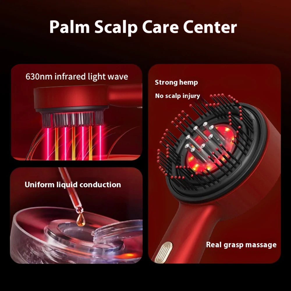Electric Scalp Massage Comb with Infrared Light & Hair Oil Applicator - 11