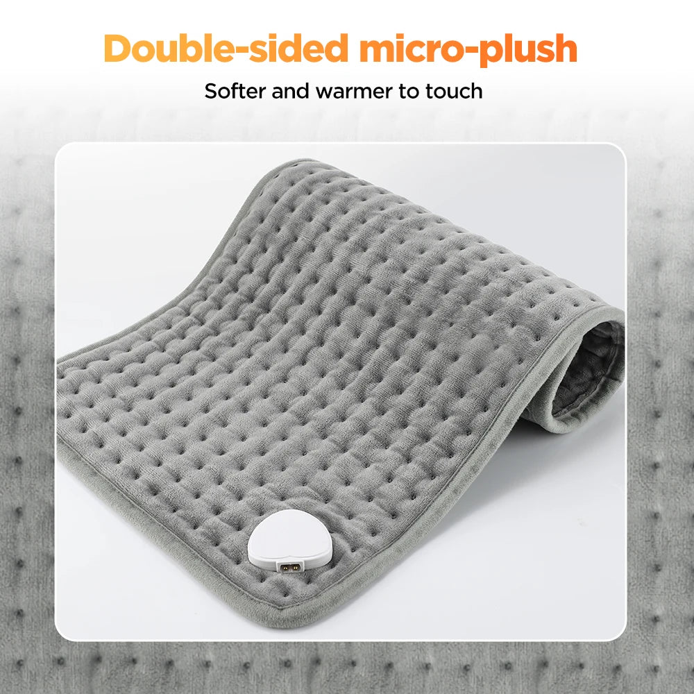 Electric Heating Pad for Pain Relief - 10 Heat Settings & 4 Timer Modes, 30x60cm