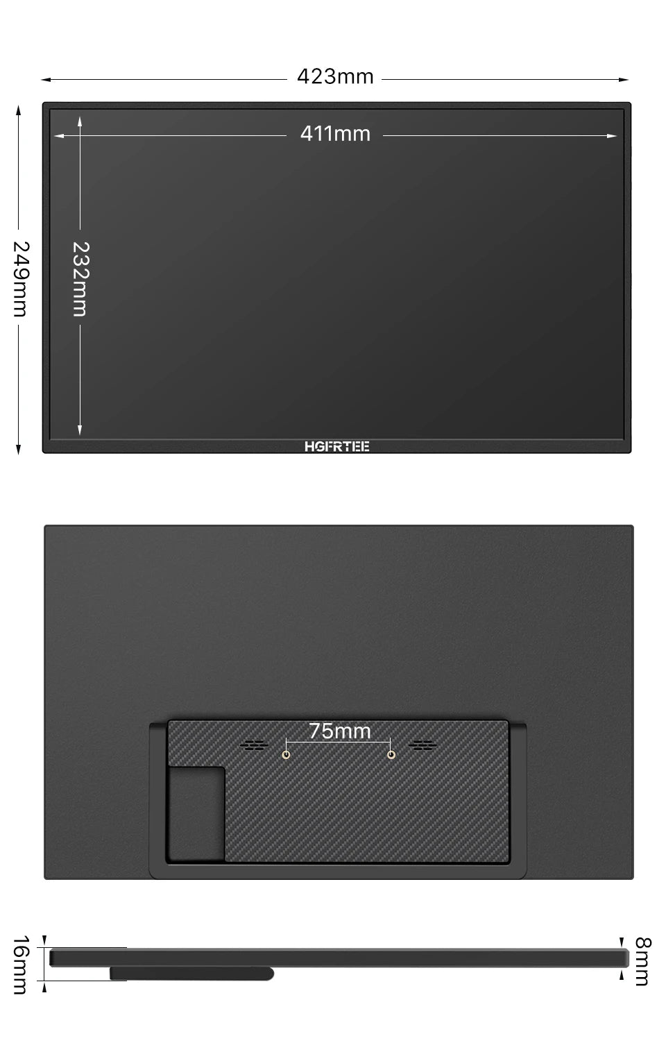 18.5" 120Hz Portable Monitor - 1080P IPS HDR Gaming Display
