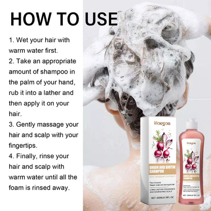 Onion & Biotin Hair Repair Shampoo - Nourishing Scalp & Anti-Dandruff Treatment