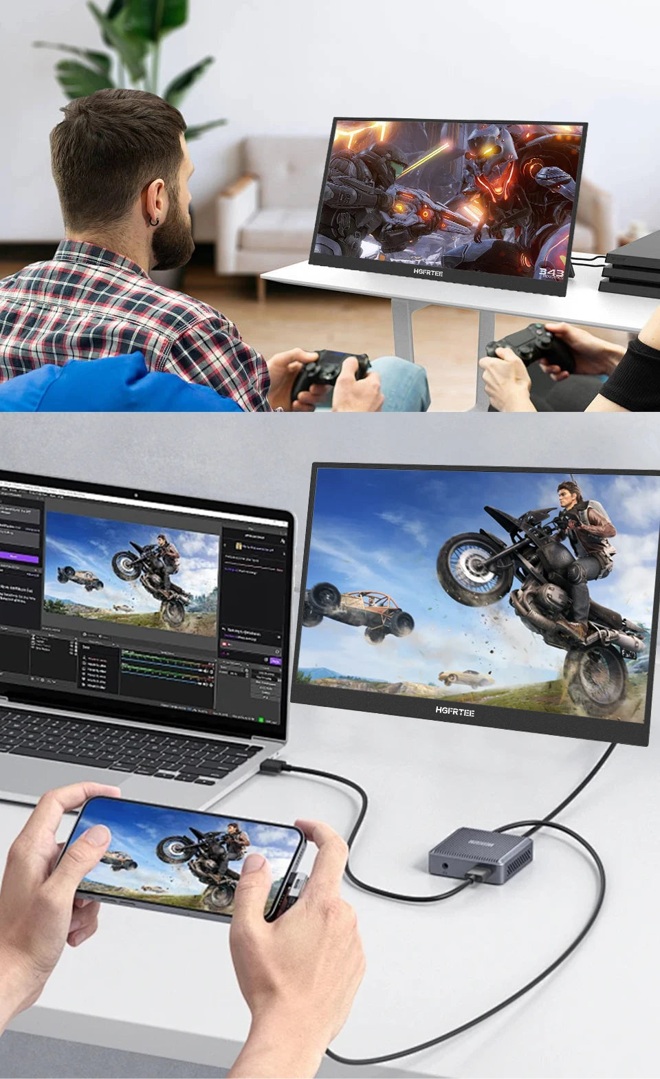 16" Portable Touch Monitor 1920x1200 FHD IPS Display for Laptop & Gaming - 16