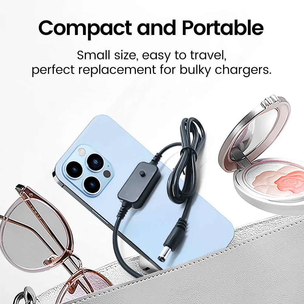 USB-C to DC PD Power Boost Cable for WiFi Routers & Laptops 5V-20V