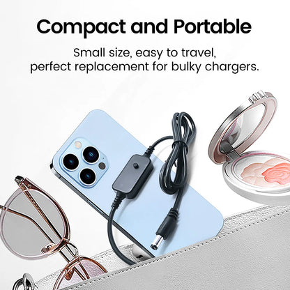 USB-C to DC PD Power Boost Cable for WiFi Routers & Laptops 5V-20V