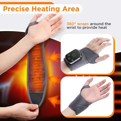Electric Heated Wrist Massager with Vibration Therapy for Pain Relief