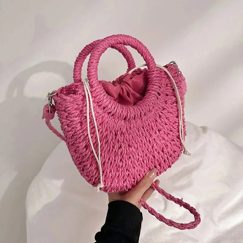 Luxury Half-Moon Straw Bag