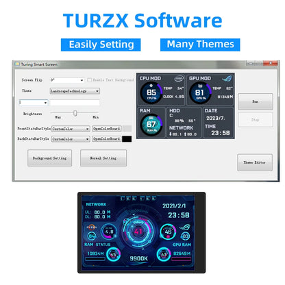 3.5" IPS PC Hardware Monitor - Real-Time CPU GPU RAM Temperature Display