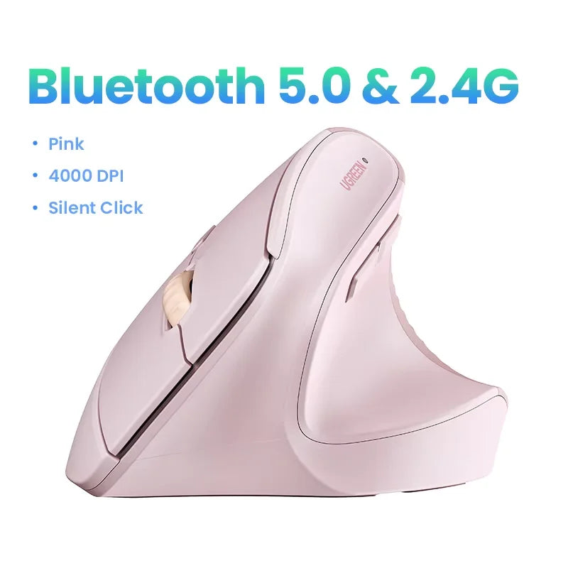 Vertical Ergonomic Wireless Mouse 4000 DPI Optical 2.4G Silent Click - 30