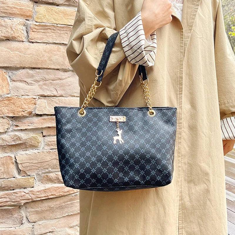 Luxury Vintage PU Tote Bag