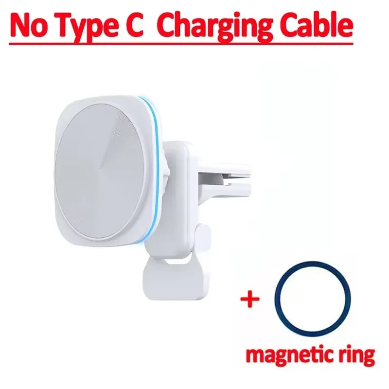 Magnetic Wireless Car Charger & Phone Mount - 15W Fast Charging Station