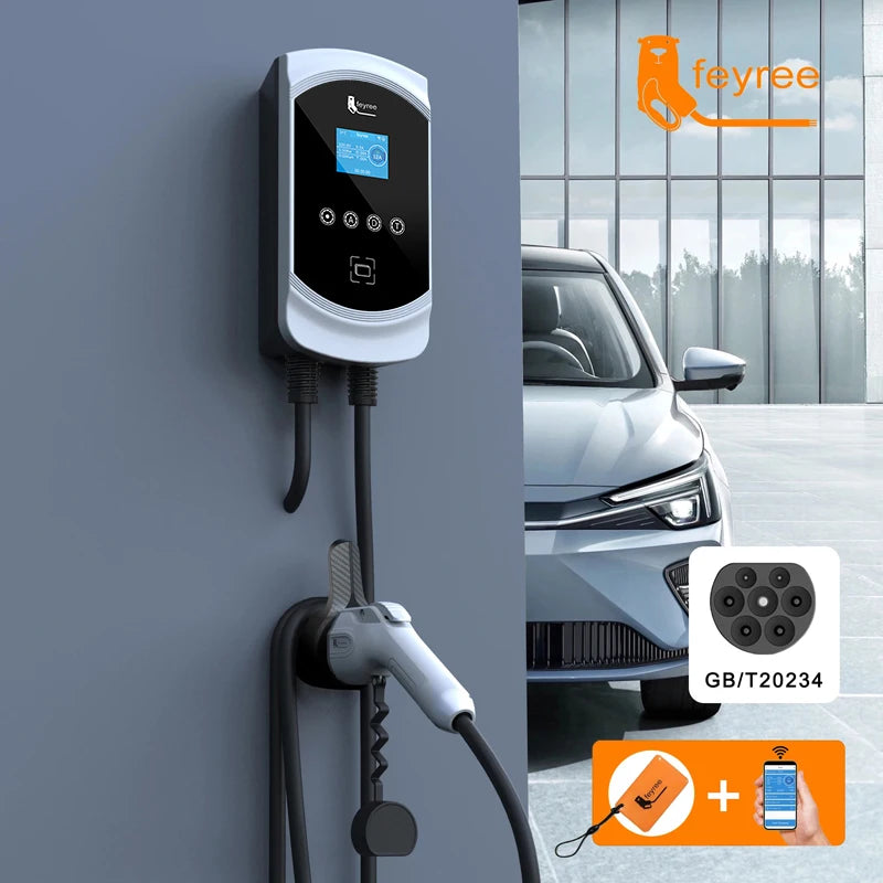 Smart EV Charging Wallbox - Adjustable 7KW/11KW/22KW Fast Charger with App