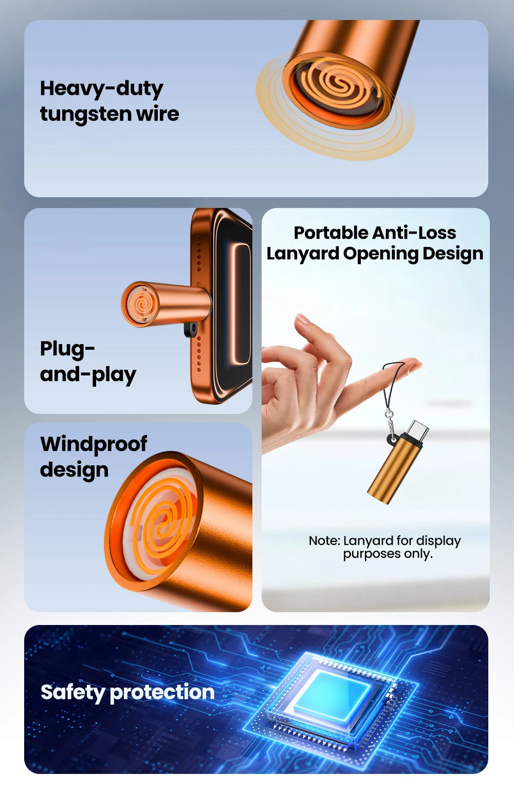 Portable USB-C Mobile Cigarette Lighter - Instant Blow-to-Ignite Tech - 10