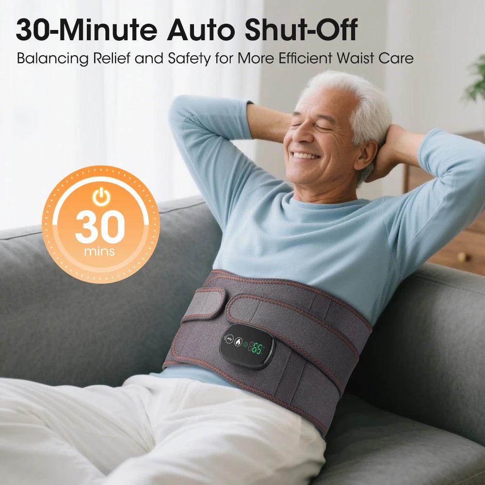 Heated Waist Massager Belt with Vibration Therapy for Back Pain Relief
