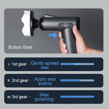 Handheld Cordless Car Polisher & Waxing Machine | 4000mAh Buffer Tool