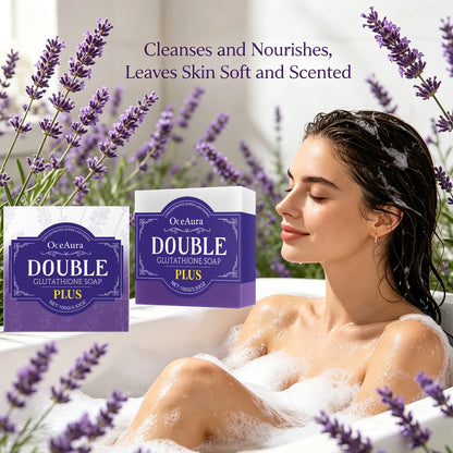 Lavender Double Glutathione Whitening Soap Bar for Deep Cleansing & Skin Brightening