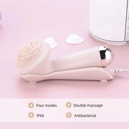 4-in-1 Electric Silicone Facial Cleansing Brush & Massage Roller
