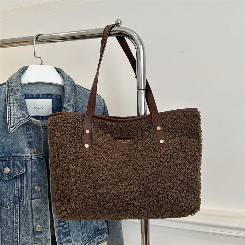 Luxury Lamb Wool Tote Bag